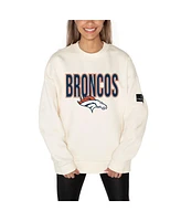 Gameday Couture Women's Cream Denver Broncos Premium Fleece Drop Shoulder Pullover Sweatshirt