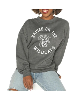 Gameday Couture Women's Charcoal Kentucky Wildcats Good Vibes Premium Fleece Drop Shoulder Pullover Sweatshirt
