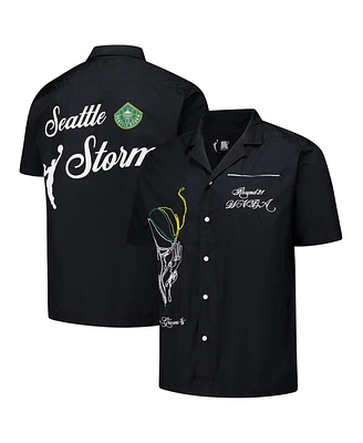 Round21 Men's and Women's Black Seattle Storm Campus Fit Full-Button Cardigan
