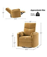 Monica Swivel Rocker Power Recliner with Movable Pillows and Usb Port