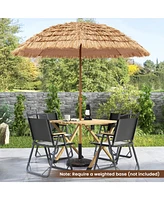 Gymax 8FT Hula Thatched Tiki Umbrella Hawaiian Style Beach Umbrella Patio