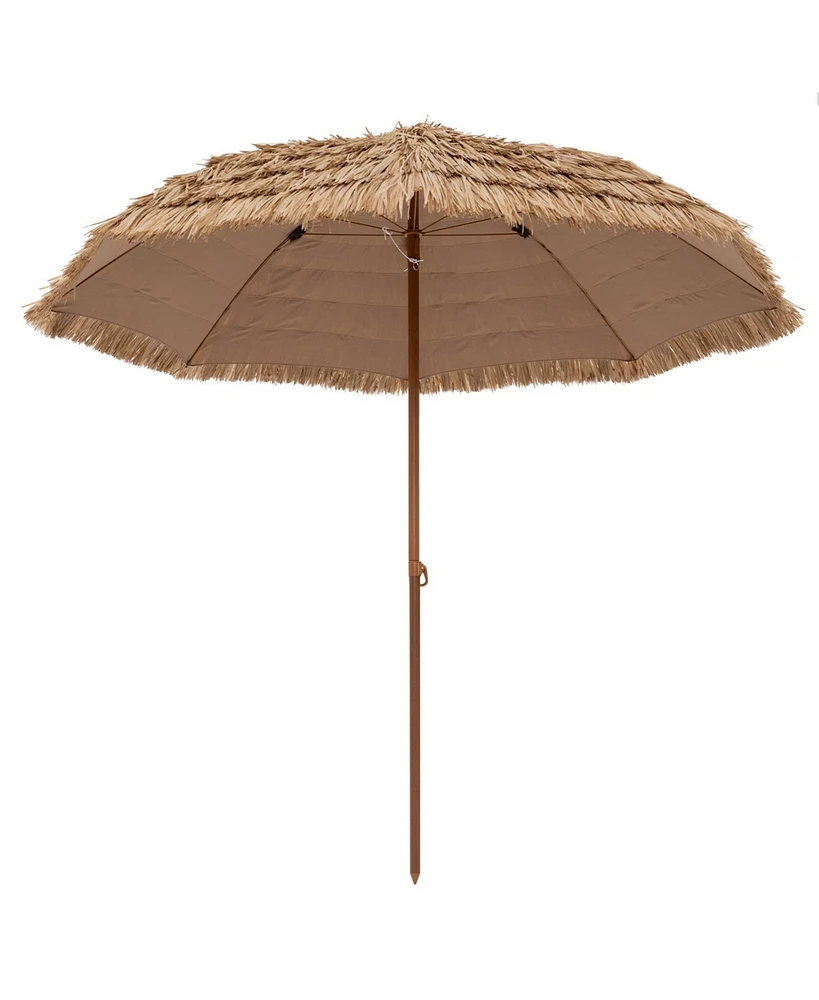 Gymax 8FT Hula Thatched Tiki Umbrella Hawaiian Style Beach Umbrella Patio