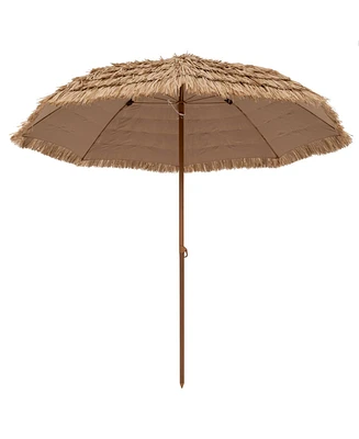 Gymax 8FT Hula Thatched Tiki Umbrella Hawaiian Style Beach Umbrella Patio