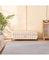 49.21 Inch Wide Velvet Upholstered Storage Bench with Flip Top Hidden Compartment for Bedroom Living Room Entryway or Window Seating Area-The Pop Home
