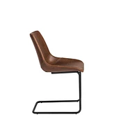 Set of 2 Faux Leather Cantilever Chairs for Dining Room or Office Seating