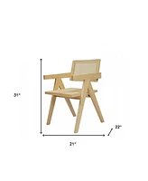 Wood Dining Arm Chair with Open Back Design for Kitchen or Dining Room