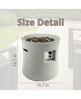 Mondawe 20-inch Round Outdoor Propane Fire Pit Table Graphite Base with waterproof cover