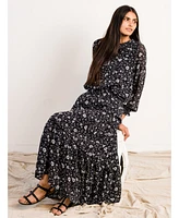 Able Plus Erin Tiered Maxi Skirt