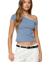 Edikted Women's Lorna Contrast Off Shoulder Top