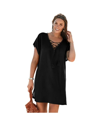 Swimsuits for All Plus Esme Lace Up Cover Dress
