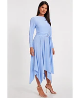 Quiz Women's Soft Touch Maxi Dress with Hanky Hem
