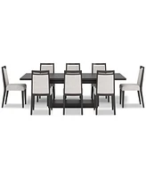 Tivie 9-Pc. Dining Set (Rectangular Table & 8 Wood Chairs)
