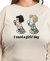 Hybrid Apparel Plus Peanuts Need a Girls Day Graphic Pullover T-Shirt