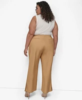Dkny Plus Sueded Canvas High-Rise Pants