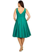 Adrianna Papell Plus Sleeveless Pleated Dress