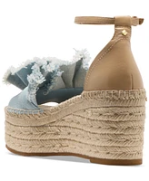 kate spade new york Women's Flourish Denim Espadrille Wedge Sandals