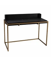 46" Black And Gold Writing Desk
