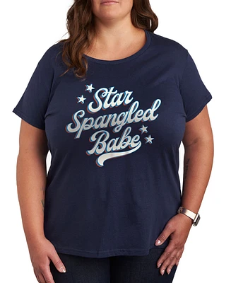 Hybrid Apparel Plus Star Spangled Babe Graphic Crew Neck T-Shirt