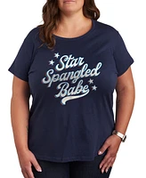 Hybrid Apparel Plus Star Spangled Babe Graphic Crew Neck T-Shirt