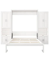 Murphy Bed with Storage Shelves, Desk Combo, Queen Size
