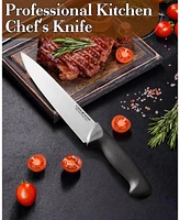 Cook N Home Multi-Purpose 8-Inch Straight Edge High Carbon Stainless Steel Sharp Chef's Knife ,Ergonomic Handle, Black