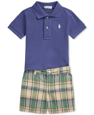 Polo Ralph Lauren Baby Boys Polo Shirt & Madras Shorts Set