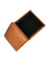 Creative Co-op 23.7" Solid Wood Atley Upholstered Modern Ottoman