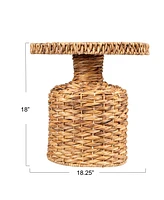 Creative Co-op 18.2" Water Hyacinth Hand-Woven Round Table
