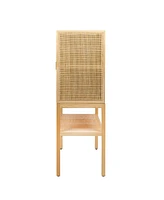 Creative Co-op 15.8" Woven Rattan and Wood Bohemian Cabinet