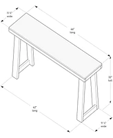 Plank+Beam Solid Wood Console Table, 46.25 Inch, Sofa Table, Narrow Entryway Table for Hallway, Behind The Couch, Living Room, Foyer, Easy Assembly