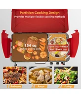 2-in-1 Gas Camping Grill and Stove with Detachable Legs