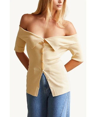 Crescent Women's Karina Off Shoulder Sweater Knit Top