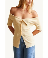 Crescent Women's Karina Off Shoulder Sweater Knit Top