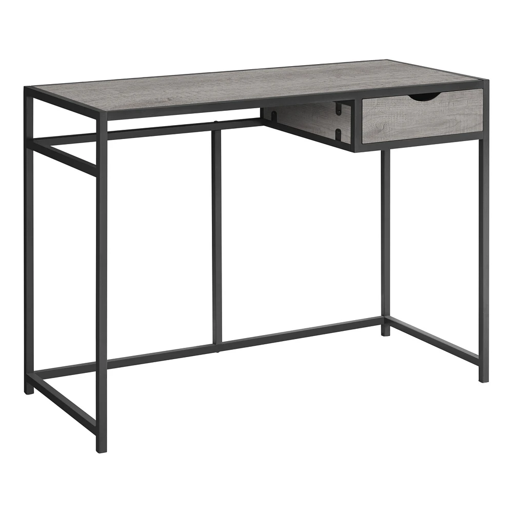 42" Grey and Dark Grey Computer Desk – Modern Home Office Table with Sleek Design