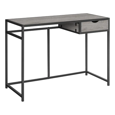 42" Grey and Dark Grey Computer Desk – Modern Home Office Table with Sleek Design