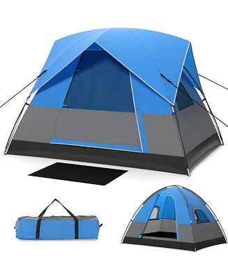 3 Person Outdoor Camping Tent with Removable Floor Mat for Camping Hiking Traveling