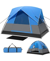 3 Person Outdoor Camping Tent with Removable Floor Mat for Camping Hiking Traveling