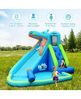 Hippo Inflatable Water Slide Bounce House with Air Blower