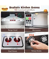 Kids Corner Pretend Kitchen Playset with Separated Washing Basin