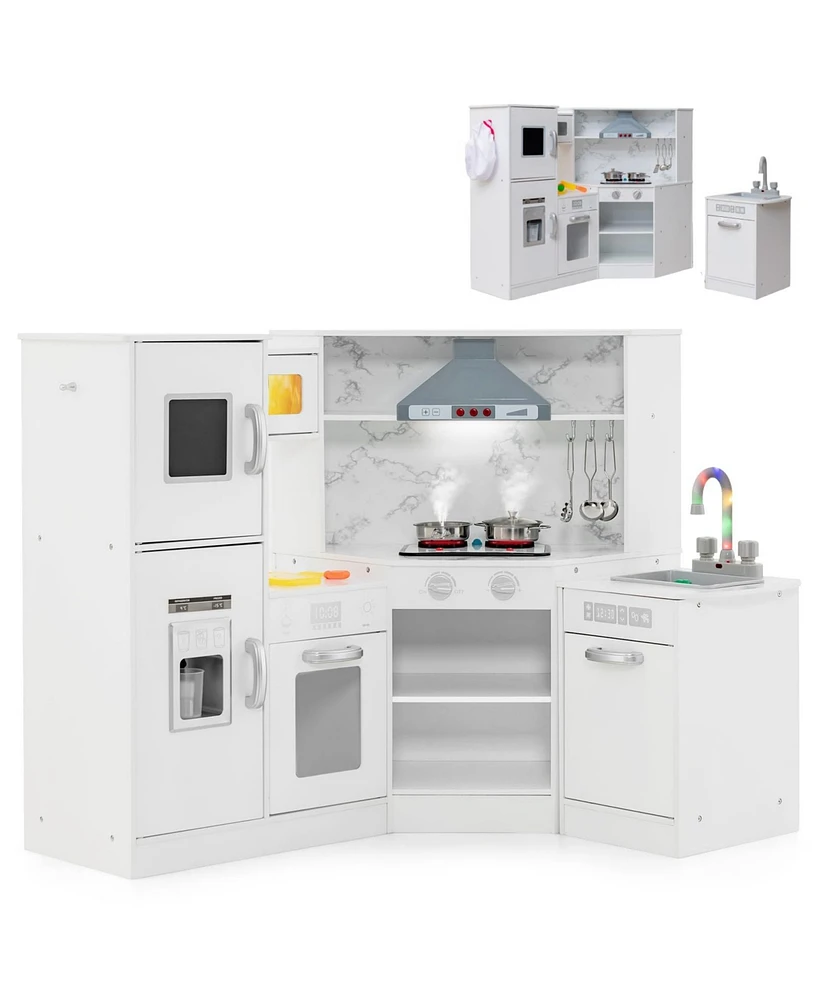 Kids Corner Pretend Kitchen Playset with Separated Washing Basin