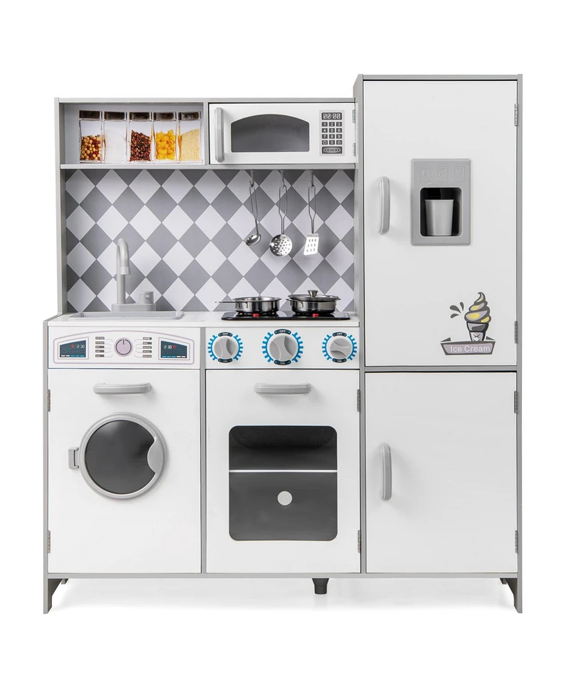 Pretend Play Kitchen for Kids Aged 3+ with Real Sounds and Lights