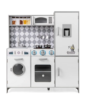 Pretend Play Kitchen for Kids Aged 3+ with Real Sounds and Lights