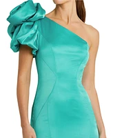 Mac Duggal Women's Off the Shoulder Bustier Satin Mermaid Gown