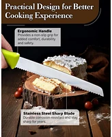 Cook N Home 10-Inch Bread Slicer Knife,Wavy Serrated High Carbon German Stainless Steel Sharp Kitchen Knife, Ergonomic Handle
