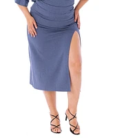 Dai Moda Plus Bridgett High Waist Midi Skirt