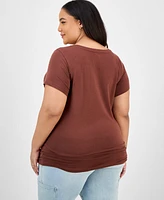 Trendy Plus Fitted V-Neck T-Shirt