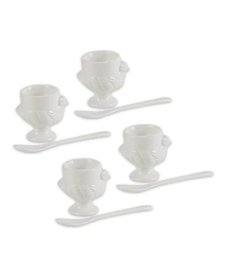 Rsvp International 8-Piece Porcelain Egg Cups and Spoon Set
