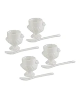 Rsvp International 8-Piece Porcelain Egg Cups and Spoon Set