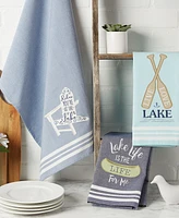 Design Imports Lakeside Embellished Kitchen Dishtowel, Set of 3
