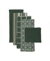 Design Imports Assorted Everyday Dishtowel and Dishcloth, Set of 5
